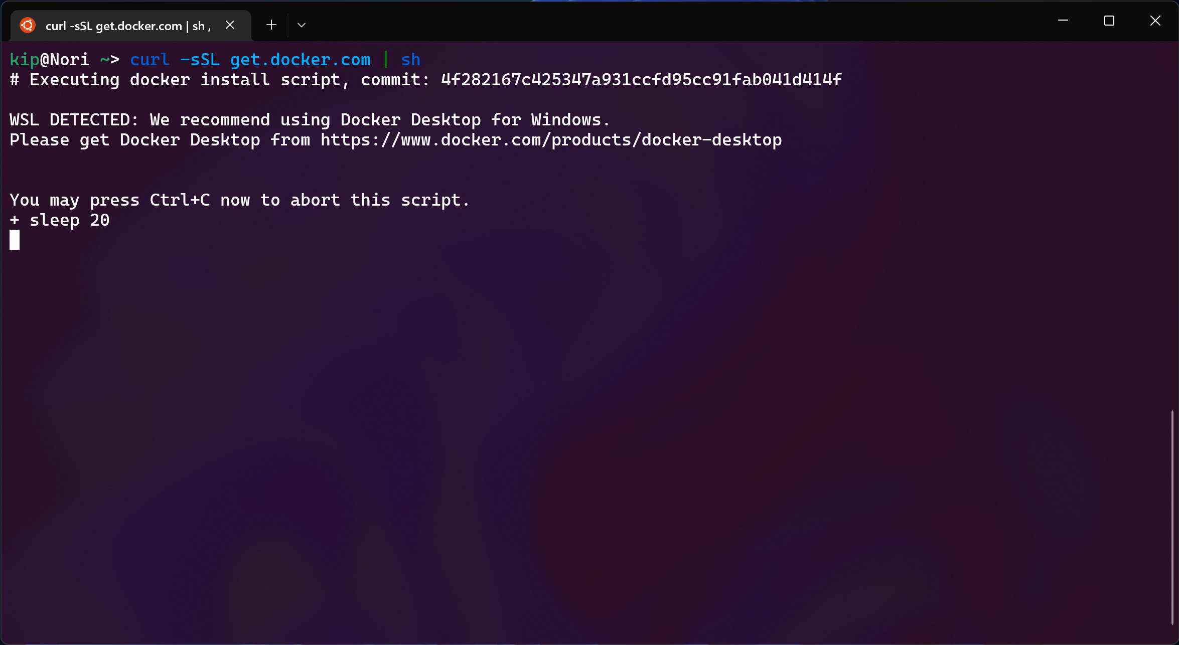 “Docker install script”