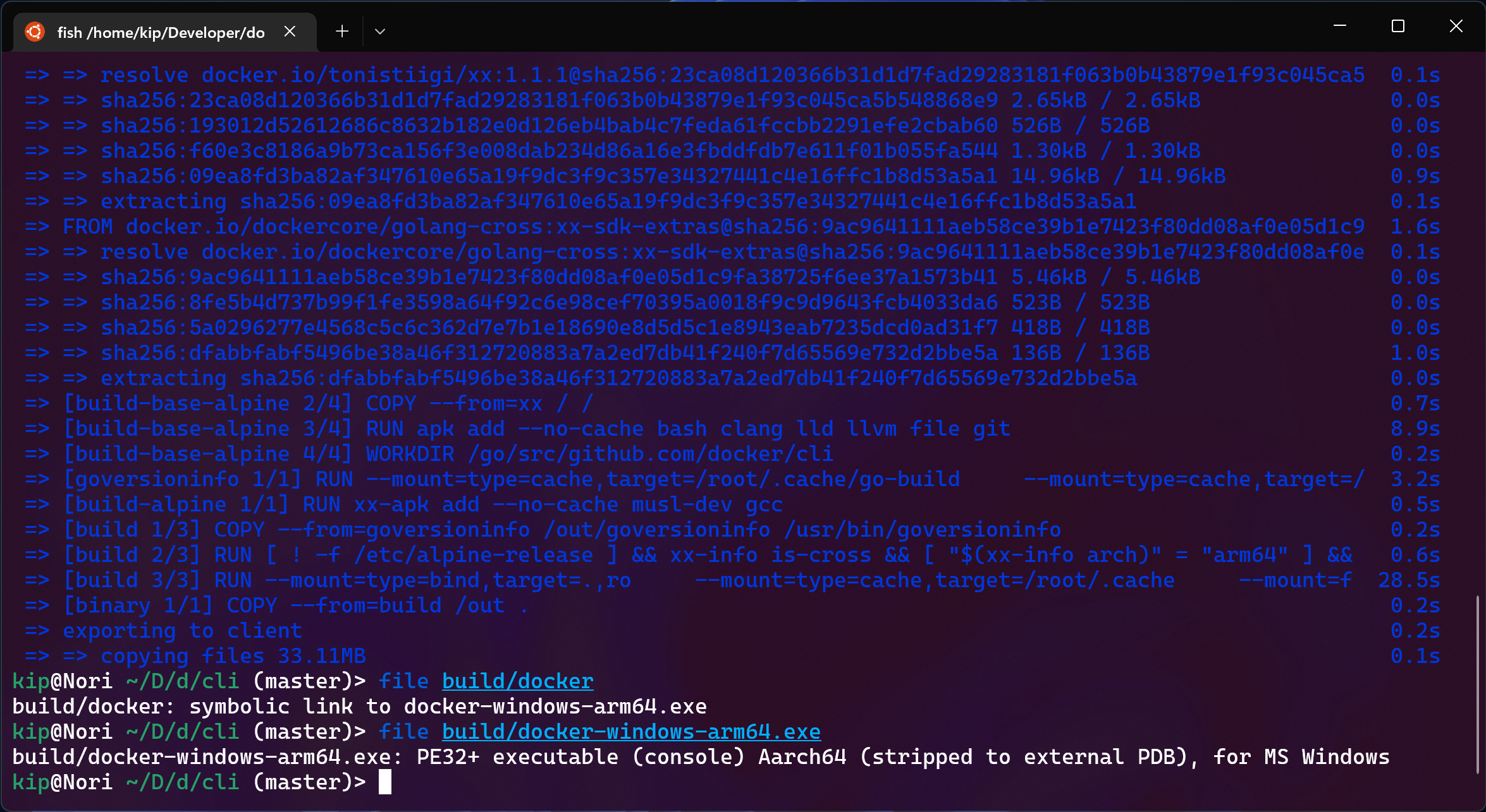 “Cross-building the Docker CLI”