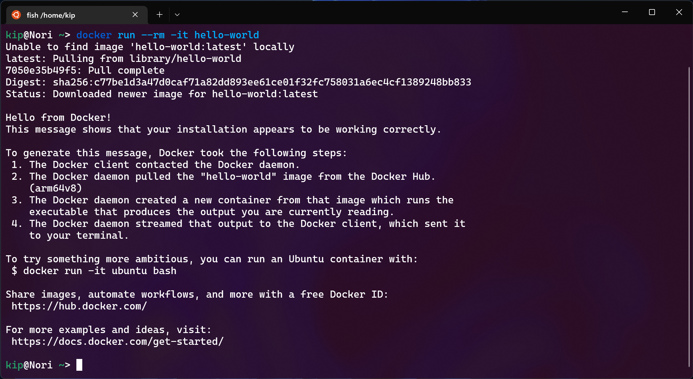 “Docker hello-world image”