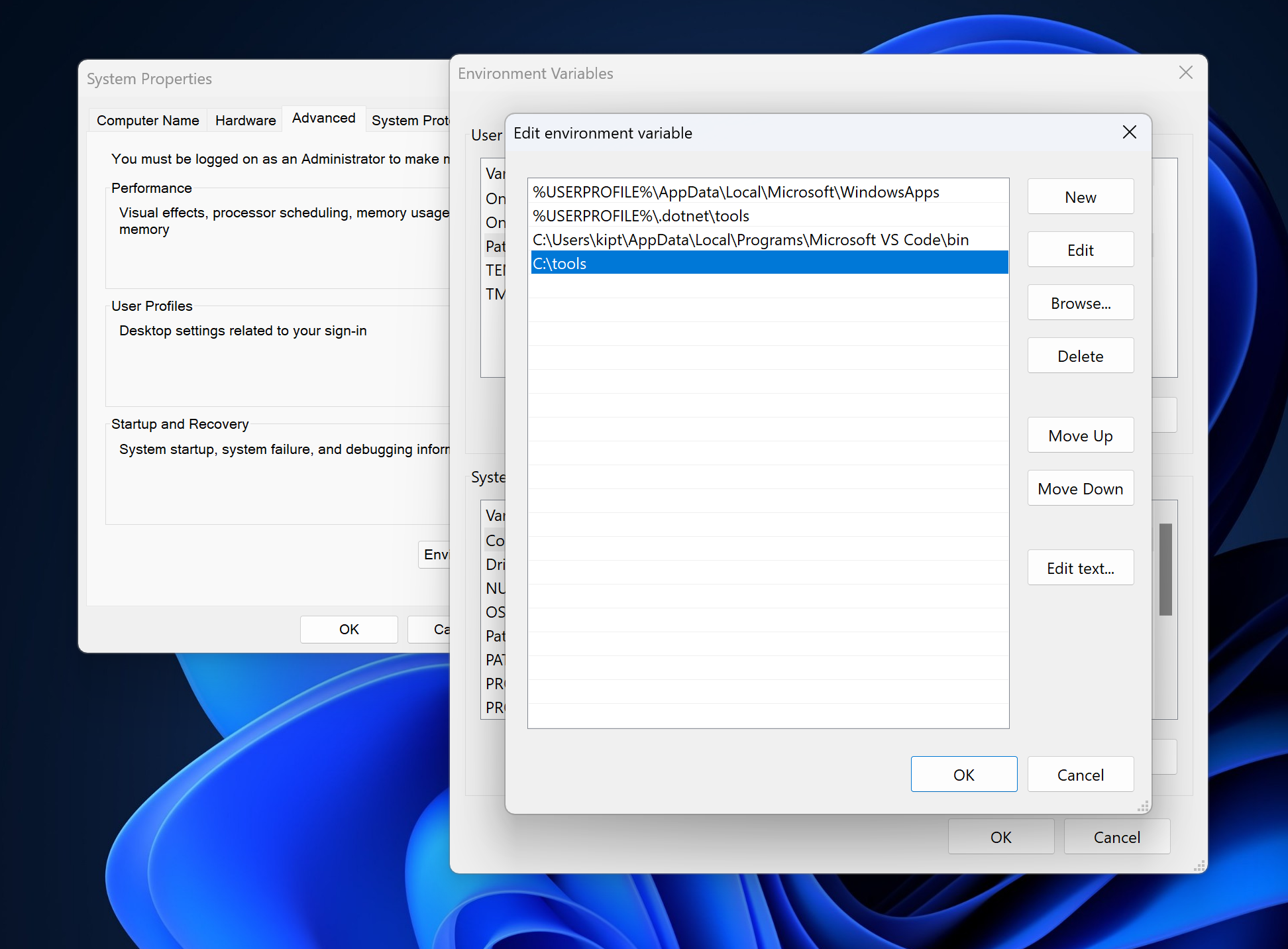 “Editing the PATH variable”